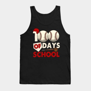 Retro 100 Days Of School Baseball, 100th Day Of School Teacher Tank Top